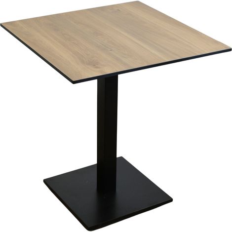 Table de balcon et jardin en stratifié haute pression (HPL) imperméable de 12 mm, 65 x 65 cm, couleur Chêne Castello (1/5)