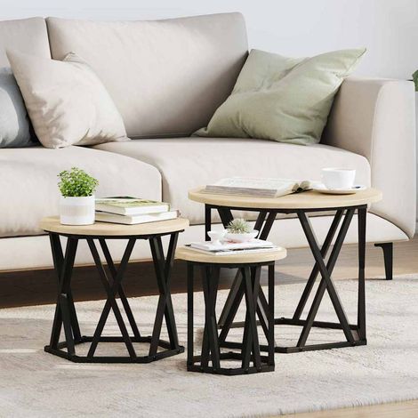 Nesting Beistelltisch 3 pcs Sonoma-Eiche