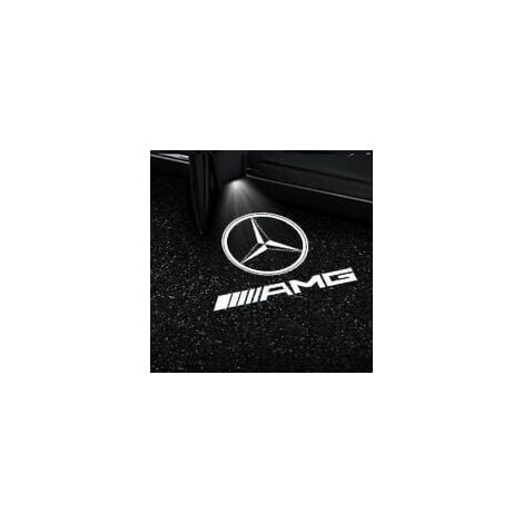Lot de 2 projecteurs de logo LED pour portes de voiture – Compatible Mercedes Benz Classe A/B/C/E/GLS/GLC – Tension DC 12V-24V – Installation facile (1/4)