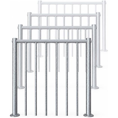 4 garde-corps Acier Gris - Main-courante PVC - Longueur 1.00m - RE-I-RV-PVC-EXT/4 (1/4)
