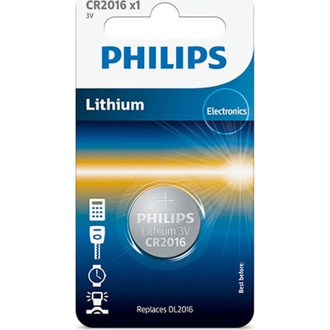 Batteria al litio Cr2016 Philips 3v/100mah (blister 1 batteria) Cr2016philips