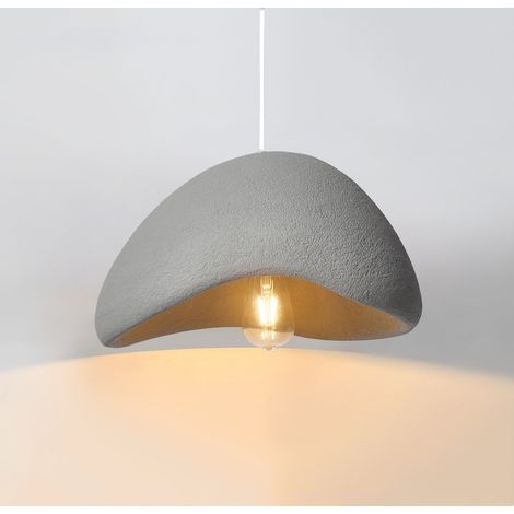 Modern Pendant Lamp Indoor Ceiling Lamp Adjustable Hanging Lamp Grey Chandelier Lampshade Ø20CM (1/4)