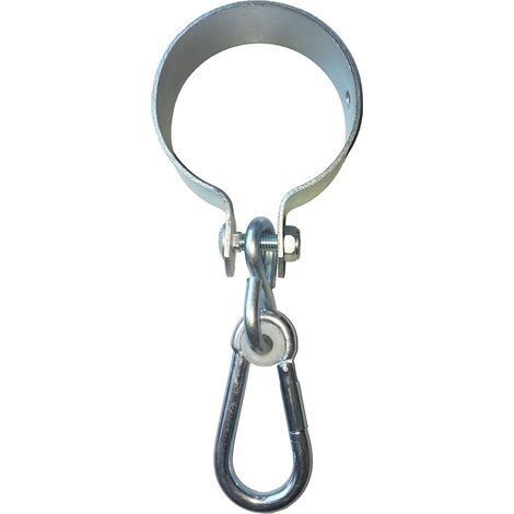 Set di 2 ganci a polsino con moschettone rinforzato per tubi tondi o legno (100 mm)
