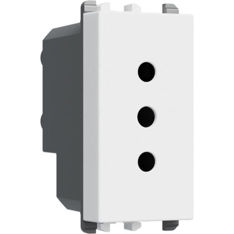 Presa elettrica p11 2p t 10a 250v 1 modulo bianca urmet 27301.b