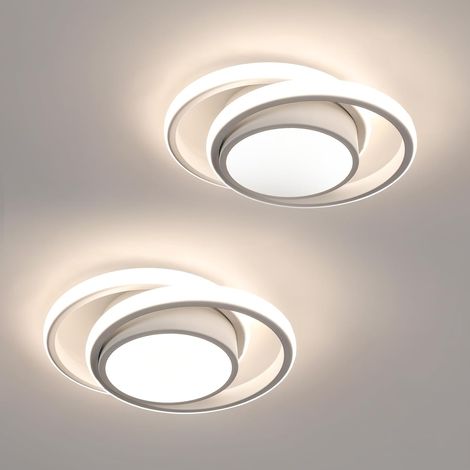 2 Pièces Plafonnier LED, Rond Lampe de plafond 32W 2350lm, Moderne Luminaire Plafonnier pour Couloir Coucher Salle de Bains Cuisine Salon, Lumière Naturelle 4500K, Diamètre 28cm (1/5)