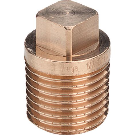Viega Stopfen 3291 mit Vierkant ohne Rand R1/4 Rotguss (1/3)