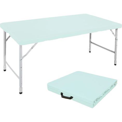 Table pliante, hauteur réglable, design robuste, Bleu (1/2)
