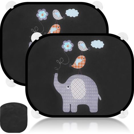 Pare Soleil Voiture Bébé, 2PCS Pare Soleil Voiture Enfant Protection Solaire et UV avec 8 Ventouses, Universel Voiture Pare Brise Vitres Latérales, 44 x 36 CM (1/5)