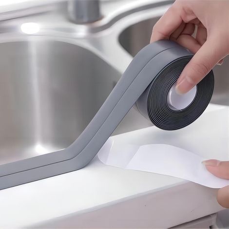 Self-adhesive gray caulking tape, waterproof, easy to apply and peel off, waterproof and mildew resistant, 3.2 meters  3.8 centimeters. (1/5)