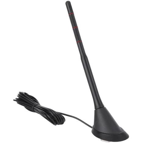 QORVA- Antenne DAB + FM pour voiture – Étanche – Matériaux ABS + PVC – Gain 15db – Installation facile 12V – Compatible autoradios