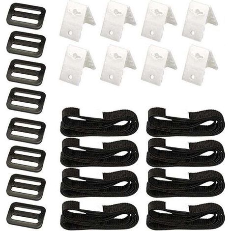 Lot de 8 sangles universelles pour bâche de piscine creusée, attaches pour chariot de transport de piscine, sangles de serrage pour bâche de piscine, enrouleur de pare-soleil, roue de visière (1/5)