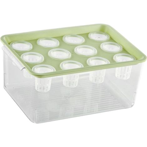 Kit di coltivazione idroponica ad alte prestazioni a 12 fori per microgreens e ortaggi, coperchio verde (1/5)