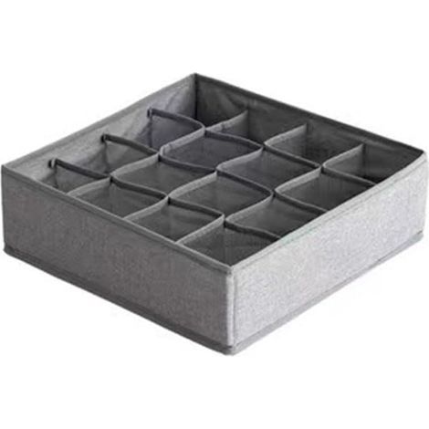 Organizzatore per biancheria intima con divisori per cassetti, organizzatore pieghevole in tessuto per armadio, scatola portaoggetti per vestiti da bambino, biancheria intima, cravatte, calzini - Grig (1/4)