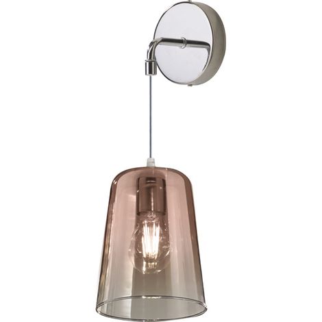 Applique Contemporanea Con Cavo Shaded Metallo Cromo Vetro Rame 1 Luce E27 (1/3)