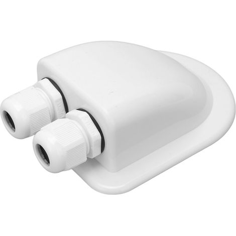 Presse-étoupe solaire à double entrée de câble IP68 étanche, boîtier de montage en ABS, accessoire pour camping-car et yacht, blanc (1/5)