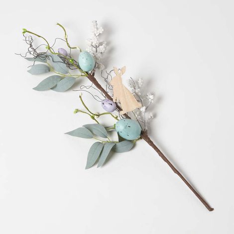 HOMESCAPES Easter Egg and Bunny Artificial Stem