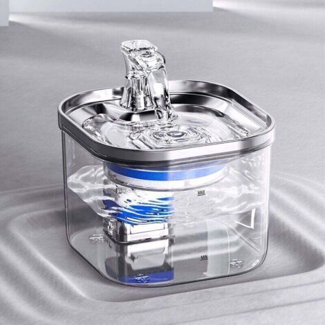 Fontaine pour chat, distributeur d'eau automatique en acier inoxydable 2 L, fontaine ultra silencieuse pour animaux de compagnie, fontaine pour chien, gamelle pour chat ou animal de compagnie (1/3)