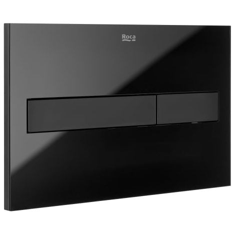 Placa de accionamiento con descarga dual (acabado cristal) PL7 DUAL (ONE) - ROCA Color: Negro