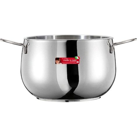Inoxriv INO172 River Pentola Inox 2 Manici 22 cm 5 L Triplo Fondo Induzione Lavastoviglie colore Antracite