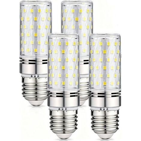 Ampoule LED E27 Blanc Froid 6000K 1600LM, 16W Ampoules LED Équivalent 150W Lampe Halogène, AC 220-240V, Non-dimmable, Gros culot à vis E27 Maïs LED, Lot de 4 [Classe énergétique F]-