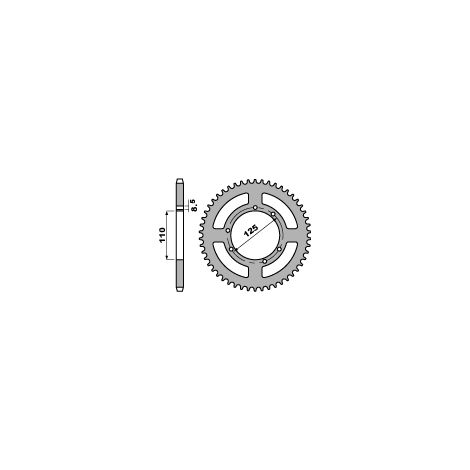 Couronne arrière PBR 4390 56 mm 50 dents en acier durable, robuste et légère.