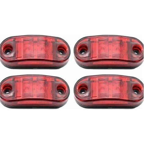 HONORNIC - 4 packs de feux de position latéraux à LED, 12-24V blanc rouge, feux d'avertissement double face, feux de stationnement de remorque (1/5)