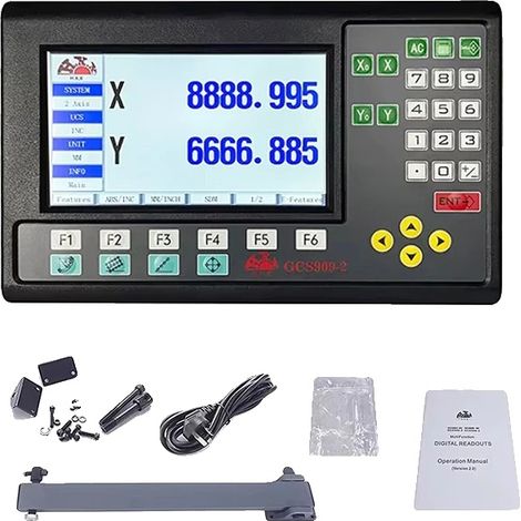 2-Achsen LCD DRO Set, hochgenaue Messung, Mehrsprachige Unterstützung, Nur GCS909-2 DRO (1/2)