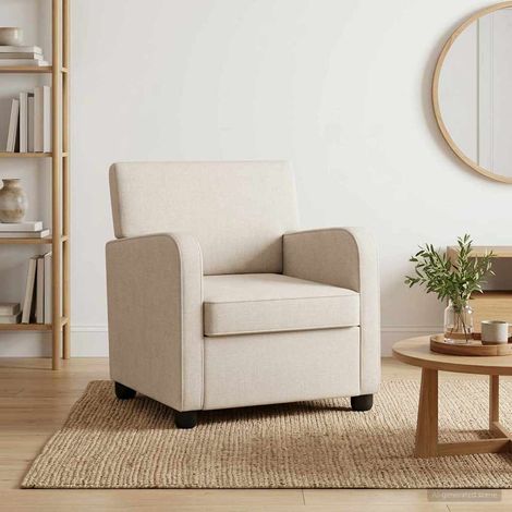 vidaXL Fauteuil Crème Chenille (1/5)