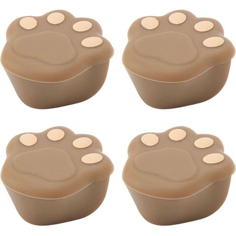 12 Stück Eckenschützer in Katzenpfotenform aus Silikon, 3,8 x 3,8 x 1,9 cm, flexibel, Möbeleckenschutz, Kaffeebraun (1/5)