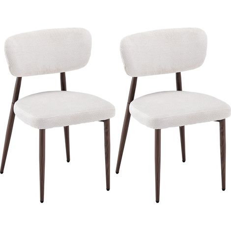 PPkrimnel Lot De 2 Chaises À Manger Beige Avec Pieds Noyer (1/5)