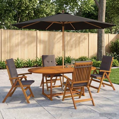 vidaXL Ensemble de salle à manger d'extérieur avec parasol 6 pc (1/5)