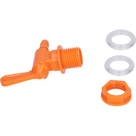Ortviai Robinet pour Fût à Bière et Cuve de Fermentation – Évacuation 0,9 cm, Matériau Alimentaire PP + Silicone, Couleur Orange (1/4)