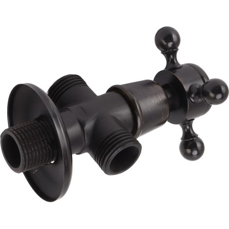 Robinet d'arrêt d'angle rétro en cuivre avec poignée en croix pour robinet de salle de bain, toilettes et cuisine