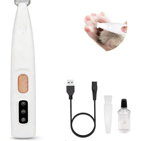 Cortaúñas con luz LED, resistente al agua y recargable, herramienta de aseo para mascotas inalámbrica, también apta para gatos. (1/5)