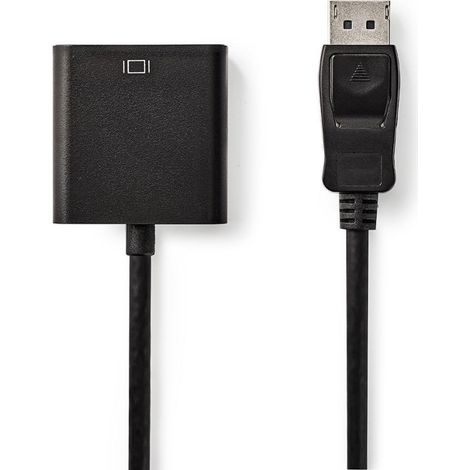Nedis Displayport-Adapter / DisplayPort Stecker / VGA Buchse / 1080p / Vernickelt / 0.20 m / Rund / ABS / PVC / Schwarz / Box (1/2)