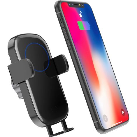 Support de chargeur pour téléphone portable en voiture, chargeur sans fil compatible avec Apple, Huawei, Xiaomi, etc. Chargeur sans fil 15 W (1/5)