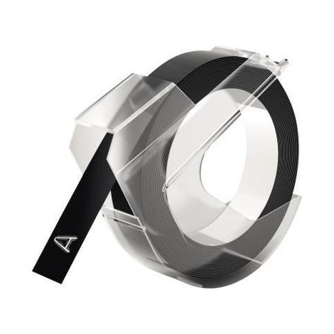 Dymo 3D Prägeband 9 mm x 3 m Plastik glänzend schwarz
