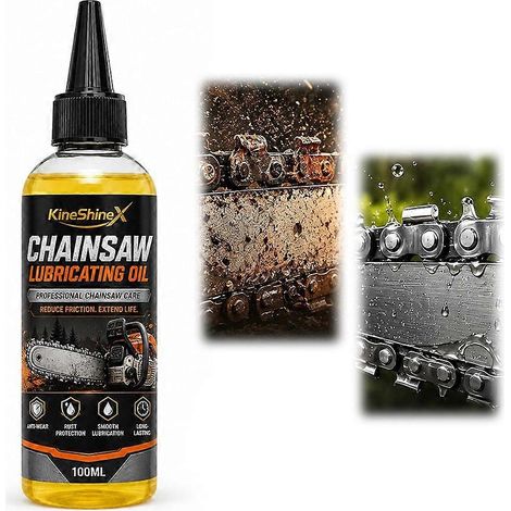 Huile lubrifiante pour chaîne et guide-chaîne de tronçonneuse (100 ml), antirouille et anti-usure. (1/4)