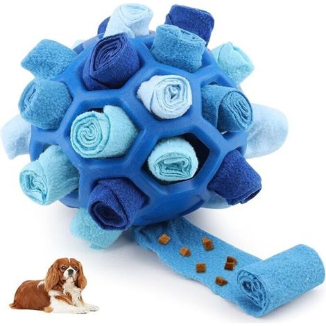 Une balle reniflante pour chien, un jouet à mâcher éducatif pour chiens, lavable et interactif, encourage les capacités naturelles de recherche de nourriture chez les chiens de petite, moyenne et gran (1/4)