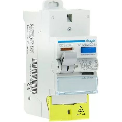 Hager CDS764F Earth leakage switch SanVis 63A 30mA type AC auto 230V