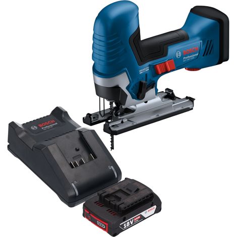 Bosch GST 18V-125 S Seghetto alternativo professionale a batteria 18 V 125 mm senza spazzole + 1x batteria ricaricabile 2,0 Ah + caricabatterie
