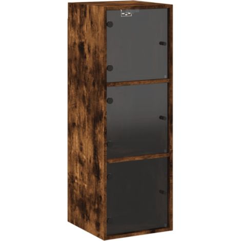 Maison Exclusive - Mobile a Muro con Ante in Vetro Rovere Fumo 35x37x100 cm
