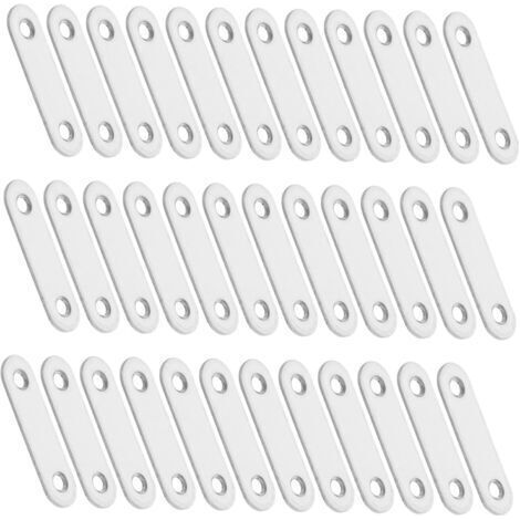 40 Pieces Thick Stainless Steel Flat Brackets Reinforced Support Furniture Fixing Straight Stabilizing Plates Stainless Steel for Repair and Robust Assembly (1/5)