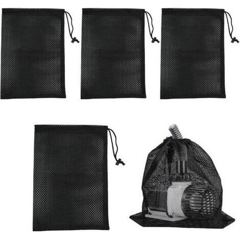 4 Pezzi Sacchetto di Pompa, Borsa della Maglia del Filtro, Pompa, Borsa, Barriera di Pompe, Sacchetto Filtro di Pompe per l'Acqua, di Maglia (Nero) (1/5)