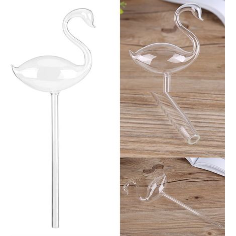 Arrosoir automatique plante Arrosage goutte à goutte Verre borosilicate transparent Forme cygne Design élégant Sans électricité (1/5)