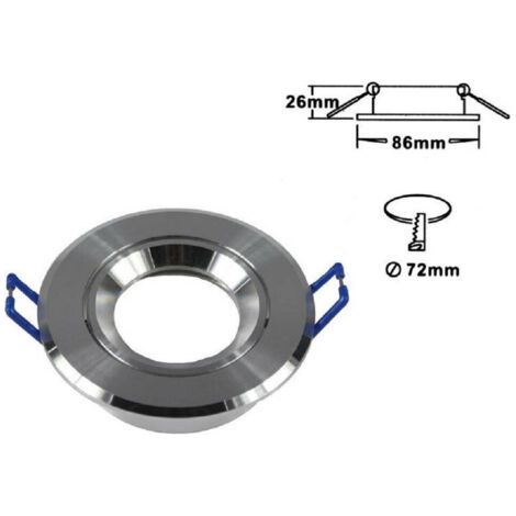 Porte-spot Projecteur Encastrable Gu10 Douille En Acier Rond Orientable P1 Argent