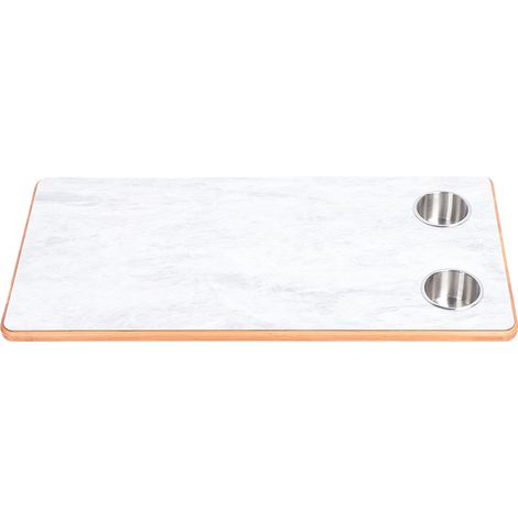Plateau de table rectangulaire pour camping-car, 30,91 x 15,16 pouces, panneau de bureau rectangulaire en bois massif avec 2 porte-gobelets en acier inoxydable pour remorque, camping-car, yacht (1/5)