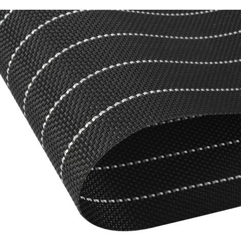 6er-Set Platzsets, 30 x 45 cm, rutschfest, abwaschbar, aus reißfestem, hitzebeständigem und fleckenabweisendem PVC. Geeignet für Küche und Esstisch. Farbe: Schwarz/Braun.
