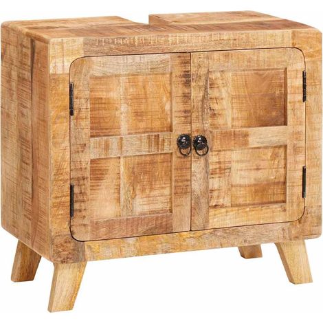 Gabinete de Baño Madera de mango maciza y madera contrachapada (1/5)