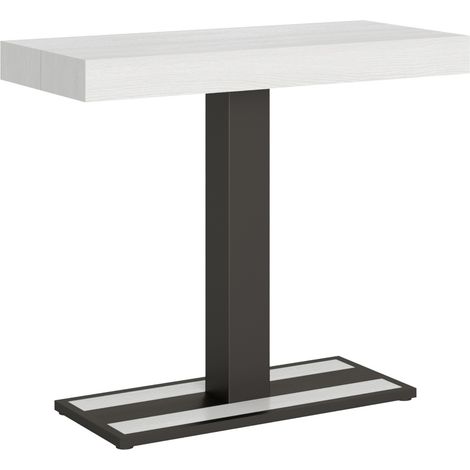 Consolle allungabile 90x40/196 cm Capital Small Bianco Frassino telaio Antracite (1/5)